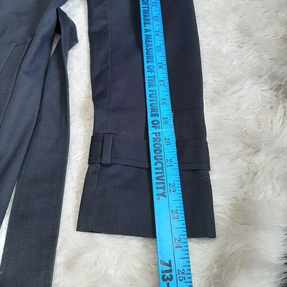 Tahari Women's Navy Blue Belted Midi Trench Coat Size M - Picture 6 of 11